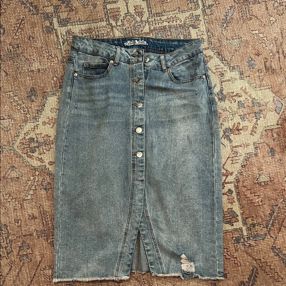 Wild fable Denim Button-Front Skirt